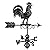 Bantam Rooster Weathervane 1975K - Black Finish, Medium, by Good Directions