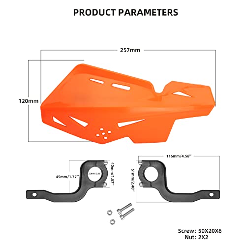 Pro Caken Universal 7/8" 22Mm And 1 1/8" 28Mm Handle Bar Hand Guards Nylon Bracket For Dirt Bike Motocross Atv For Sx Sxf Exc Xcw-Orange #TOP1