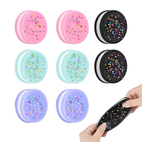 KYLOS 8 Piezas Juguetes Antiestrés, Taba Squishy, Fufu Squishy, Squishy, Juguete Descompresión Ultrasuave En 2 Negro + 2 Azul + 2 Rosa + 2 Morado, 3.8Cm Largo 1Cm Alto
