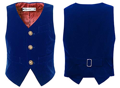 Boys Tuxedo,Kids Tux Toddler Boys Ring Bearer Outfit For Wedding Silm Fit Formal Velvet Suit Royal Blue Size 4 #TOP5