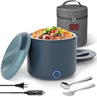 WisaKey 41oz Electric Lunch Box Food Warmer – 100W Leakproof Portable Heated Lunch Container for Office, Car, Truck, Camping, 12V/24V/110V/220V Meal Prep Heater, Driver Trucker Gift For Women Men