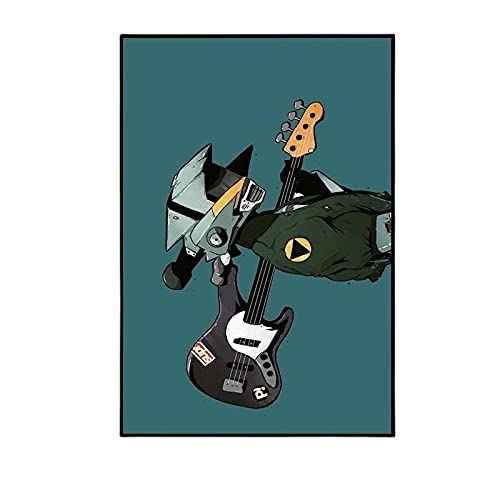 Peinture toile guitare animation 60x80 cm pour habiller un mur vide avec style sans cadre