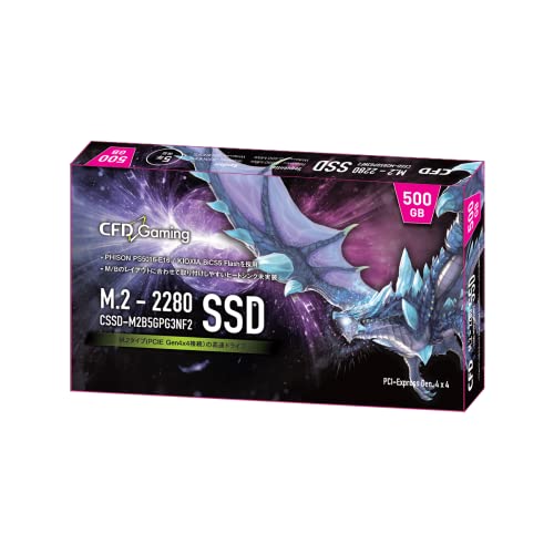 CFD̔ PG3NF2V[Y 500GB(ǂݎő4650MB/S) M.2 2280 NVMe PCI-E Gen.4 x 4(NVMe 1.3) SSD CSSD-M2B5GPG3NF2