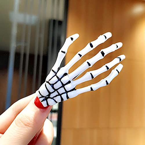 Miniatura 6 de Pinzas para el pelo de calavera con forma de esqueleto para mujer, pasadores de pelo góticos para mujeres y niñas, 4 piezas, horquillas de horror