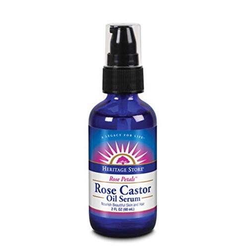 Heritage store rose castor oil serum, oil, rose (btl-glass) | 2oz