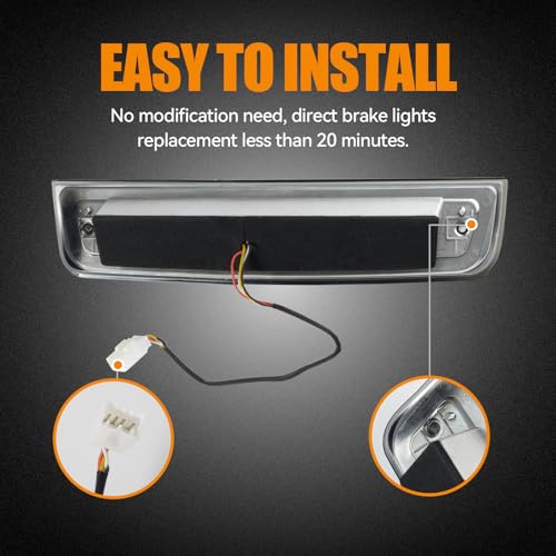 Image of Third 3rd Brake Light LED for 2009-2017 Dodge Ram 1500, High Mount Rear Brake Lights Assembly for 10-17 Ram 2500 3500, Waterproof Center Cab Lamp Cargo Stop Light