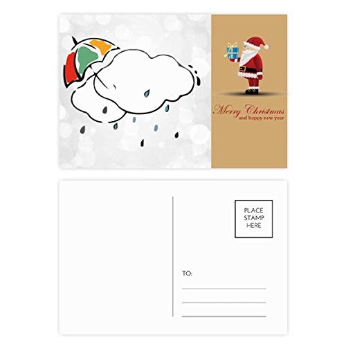 Cartes postales parapluie Père Noël nuage : lot de 20 cartes épaisses anti-bavure de haute qualité