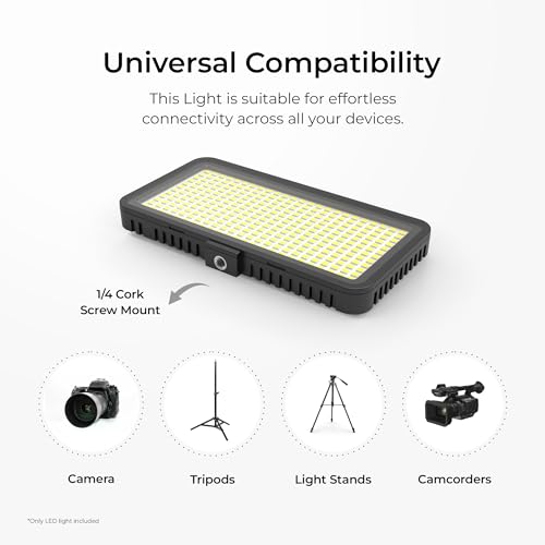 DIGITEK® (LED-D300) 25W Ultra Slim LED Light with Hot Shoe Mount & Color Temp Control 2500k-9900k, Lumen 2500LM, Compatible with Camera, Tripod, Camcorder for Photo & Video Shoots (Battery Excludes) 6 41HW7uRcGKL