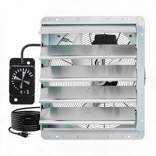 24-Inch-Shutter-Exhaust-Fan-5000CFM-Wall-Mount-Attic-Fan 24 Inch Shutter Exhaust Fan, 5000CFM Wall Mount Attic Fan - Image 1