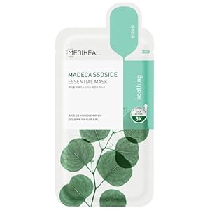 Mediheal Best Korean Sheet Mask – Madecassoside Essential Face Mask 20 Sheets For Sensitive Blemish Prone All Skin Types Hydrating Moisturizing Calming Soothing