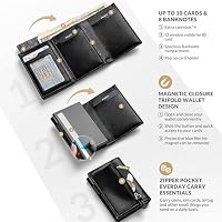 Geldbörse mit schlankem Pop-Up-Kartenhalter für Herren, Bifold Minimalistische Smart Wallet RFID Blocking Kreditkartenetui mit Ausweisfenster & dehnbarem Geldfach, Schwarz – Ansicht 3