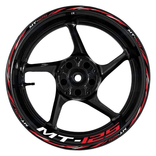 Felgen Aufkleber Motorradfelgenaufkleber Für Yamaha MT-125 MT125 MT 125 17 Zoll – Reflektierende, Wasserfeste Streifen (Set) Motorrad Dekor Felgenaufkleber(Farbe 10)