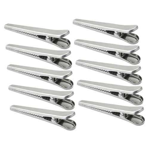 TOGEVAL 10 pièces Lot de Pinces Alimentaires Acier Inoxydable Clips de Fermeture pour Sachets Maintien Hermétique pour Cuisine et Conservation des Aliments