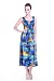 Women's Hawaiian Maxi Tank Elastic Luau Dress Sunset Blue