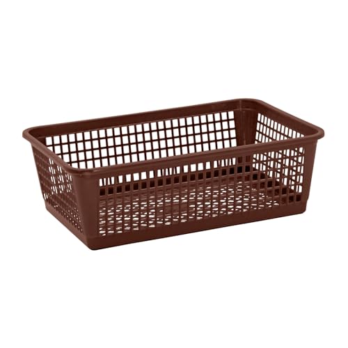Consejos para Comprar Cesto de plastico que Puedes Comprar On-line. 41 Guateplast - Canasta Rectangular de 20 litros | Canasta Multiusos | Canasta Organizadora | Cestas de Almacenamiento | Cestas para organización del hogar |Chocolate