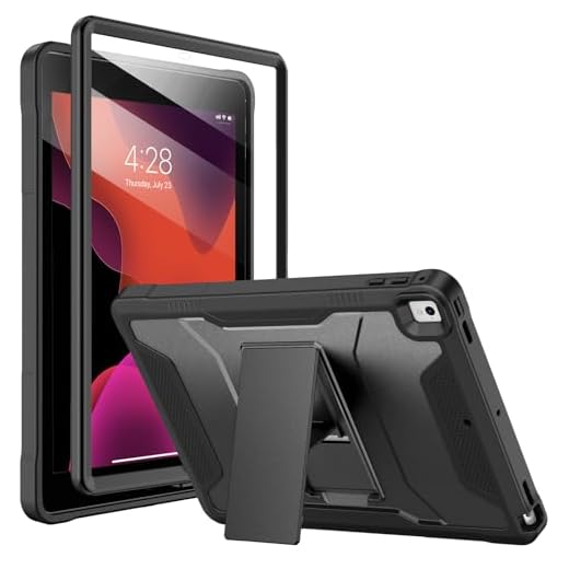 Soke Case for iPad 6th/5th Generation 9.7 Inch 2018/2017,with Built-in Screen Protector and Kickstand, Rugged Full-Body Heavy Duty Protective Cover for Apple iPad Air 2 /Pro 9.7 - Black