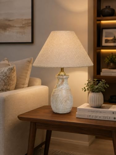 Image of tu casa Wooden Table Lamp | Mango Wood | Jute Shade