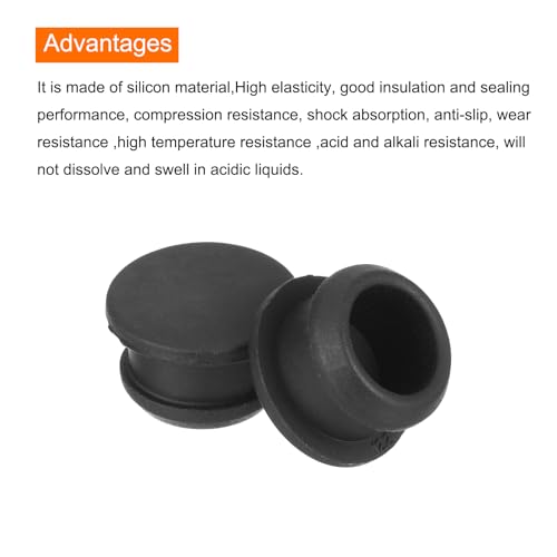 Image of MECCANIXITY Silicone Snap in Locking Hole Plugs,Rubber Panel Seal Cover Flush Type Panel Round for Kitchen Rubber Bulkheads Waterproof Sealing Plugs 12mm /0.47 Inch Diameter Black,Pack of 6