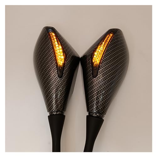 Espejo retrovisor universal motocicleta CNC con luz LED gris oscuro 3