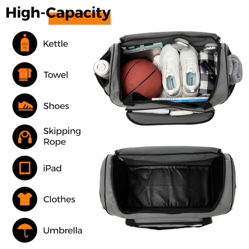 Image of Uarition Gym Bag for Men & Women - 50L Large Duffle Bag for Travel, Grey