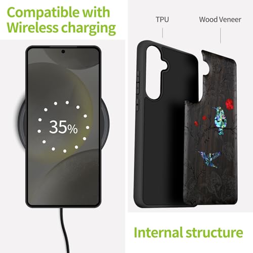 Coque Galaxy S25 Plus anti-choc bois véritable pour éviter les rayures - 5