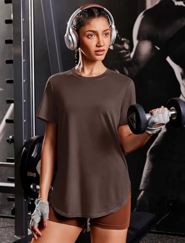 Image of PINSPARK Workout Tops for Women Short Sleeve Athletic Shirts UPF 50+ Quick Dry Running Outfits for Exercise Gym Hiking S-3XL