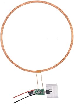Taidacent 24V 200mm Wireless Led Coil Wireless LEDs and Inductive Induction Coil Charger Module for Creative 3D Ring Night Light (1 Transmitter Coil)