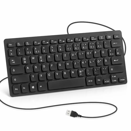 CUQI Mini Tastatur Kabelgebundene, 78 Ergonomische Tasten...