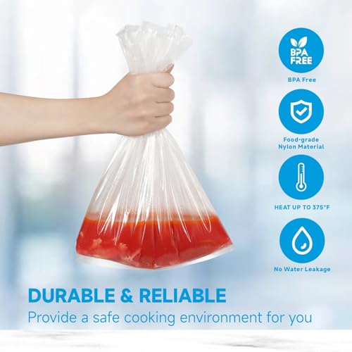 JVVFUU Schongarer-Einlagen, 3–8 Viertel, Kochbeutel, große Größe, 33 x 53,3 cm, Schongarer-Beutel, Einweg, oval, groß für Schmortopf, 20 Einlagen