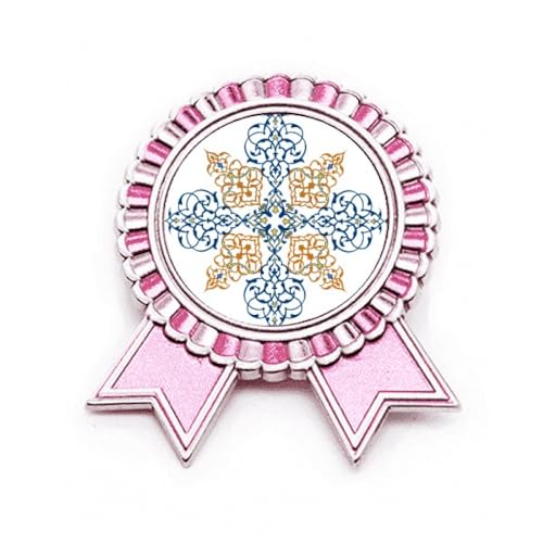 Broche motif floral moderne en métal rose finition premium taille M pour femme