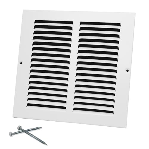 Howeall 8W x 8H [Duct Opening Size] Steel Return Air Grille Air Return Vent Cover for Ceiling and Sidewall - HVAC Air Vent Covers - [Outer Dimensions: 9.75W x 9.75H]