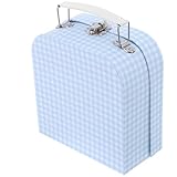 TOPBATHY Dekorative Aufbewahrungsbox aus Papier mit Deckel und Metallgriff Kofferf&ouml;rmige Aufbewahrungsbox f&uuml;r Puppenkleidung f&uuml;r Party und Unterwegs