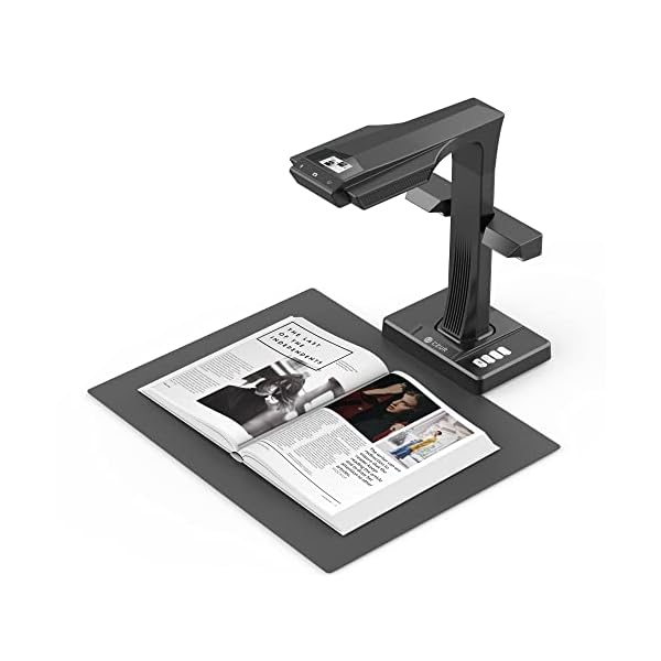 CZUR ET16 Plus Advanced Book & Document Scanner, 2nd Gen Auto-Flatten&Deskew Tech, 16MP Camera, Capture A3, 186 Languages OCR, Convert to PDF/Searchable PDF/Word/Tiff/Excel, Run On Windows&MacOS