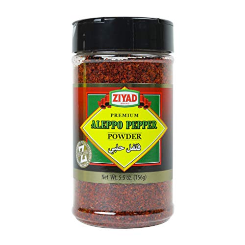 Ziyad Ziyad- Premium Aleppo Pepper 5.5oz. Crushed Aleppo-Pepper (Flakes Aleppo/Pul Biber/Marash Pepper/Aleppo Chili Flakes, Halaby Pepper) Popular in Turkish and Middle Eastern/Mediterranean cooking