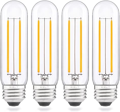 AIELIT Vintage T10/T30 LED Bulb 25 Watt Equivalent, Warm White 2700K, 200 Lumens, E26 Base, 2W Dimmable Led Tubular Bulbs, Classic Filament Edison Bulb for Pendant Lights Chandelier, 4-Pack