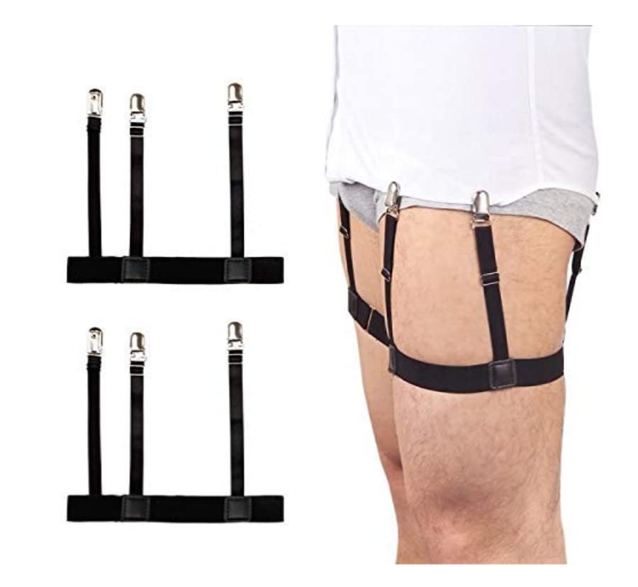Buy Homvexi Men's Shirt Stays Adjustable Elastic Shirt Tucker Garters