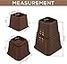 Utopia Bedding Adjustable Bed Furniture Risers - Elevation in Heights 3, 5 or 8 Inch Heavy Duty Risers for Beds and Under Bed Storage - Supports up to 1,300 lbs - (Set of 8 Riser, Brown)
