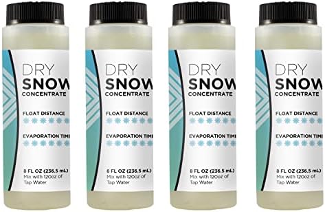 Froggy's Flakes Snow Machine Fluid Concentrate, 8 fl. oz, Dry Formula Snow Fluid with 50-75 Feet Float/Drop, Makes 4 Gallons of Snow Fluid