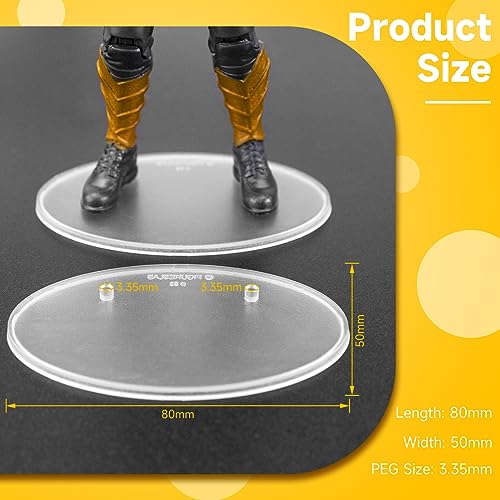Image of 6inch Action Figure Display Stand, Clear Support Foot Stand Holder Base with Peg Accessories, Compatible with Mavel Legends / GiJeo Classified Series / D C / Mo tu 1 /12 Scale, 28PCS