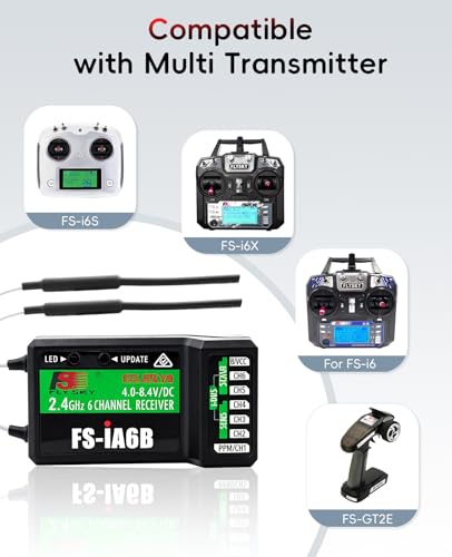 Receptor Flysky FS-iA6B 6CH con triple salida PPM iBUS PWM sin interferencias 2