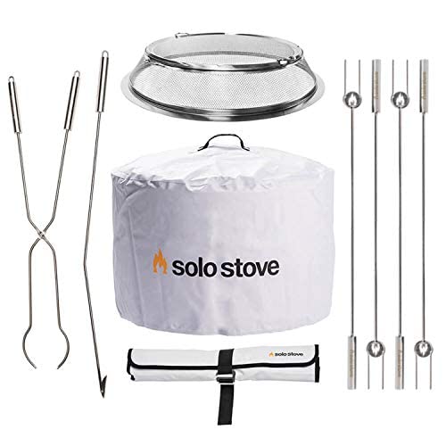 Solo Stove Yukon 27" Accessory Only Bundle Includes Yukon Shield, Yukon Shelter, Fire Pit Roasting Sticks and Fire Pit Tools Great Fire Pit Accessory Bundle