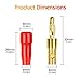 Beznaka Gold Plated 4mm Screw Type Banana Plugs 18-12 AWG (8 Pairs/16 Pcs)