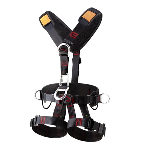 Arnés de Escalada - Kit de Protección Arnés de Escalada Seguridad | Cinturón de seguridad de cinco puntos con hebillas ajustables: arnés de caída desmontable para hombres, equipo para escalar árboles,