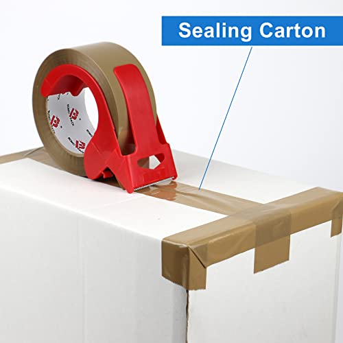 Bomei Pack No Noise Brown Packing Tape, Quiet Packaging Tape Refill 2 Rolls With Dispenser, 1.88 Inch X 110 Yards, Heavy Duty Shipping Tape For Sealing Packing, Moving, Office&Storage #TOP3