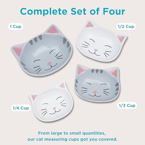 Set de Vasos Medidores de Cerámica con Forma de Gato, 4 unidades miniatura 2