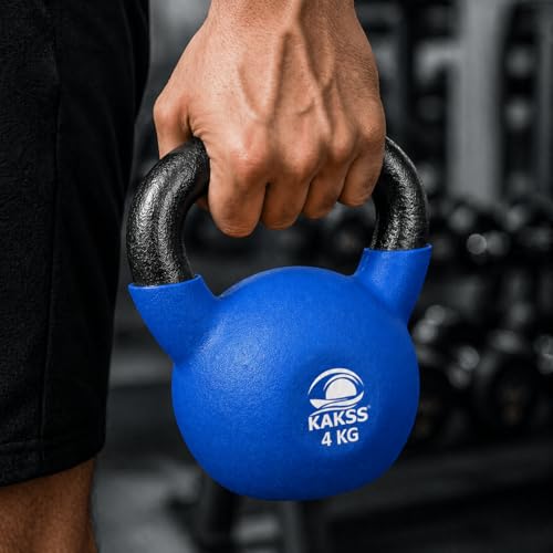 Image of Kakss Half Coating Neoprene Kettlebell (BLUE, 4 KG)