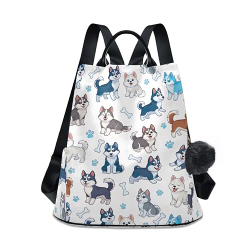 Sac à dos mignon pour femme idée cadeau originale avec plusieurs poches et pompon fourrure