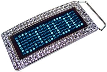 Programmable Scrolling LED Chrome Belt Buckle