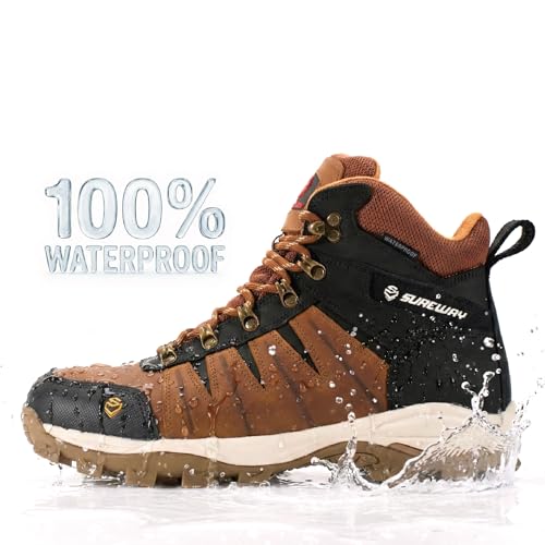Image of SUREWAY Men's 6 inch Waterproof Soft /Steel Toe Work Boots - EH-Rated, Oil & Slip Resistant
