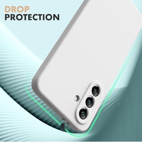 Image of DIZORO Microfiber Candy Case for Samsung A36 5G Smooth Touch Cushion Liquid Soft Silicone Gel Rubber Phone Cases Non-Slip Full Body Protective Shockproof Back Cover (White)